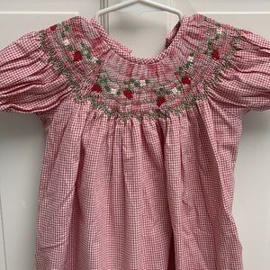Vintage Cupcake Originals hand smocked strawberry dress